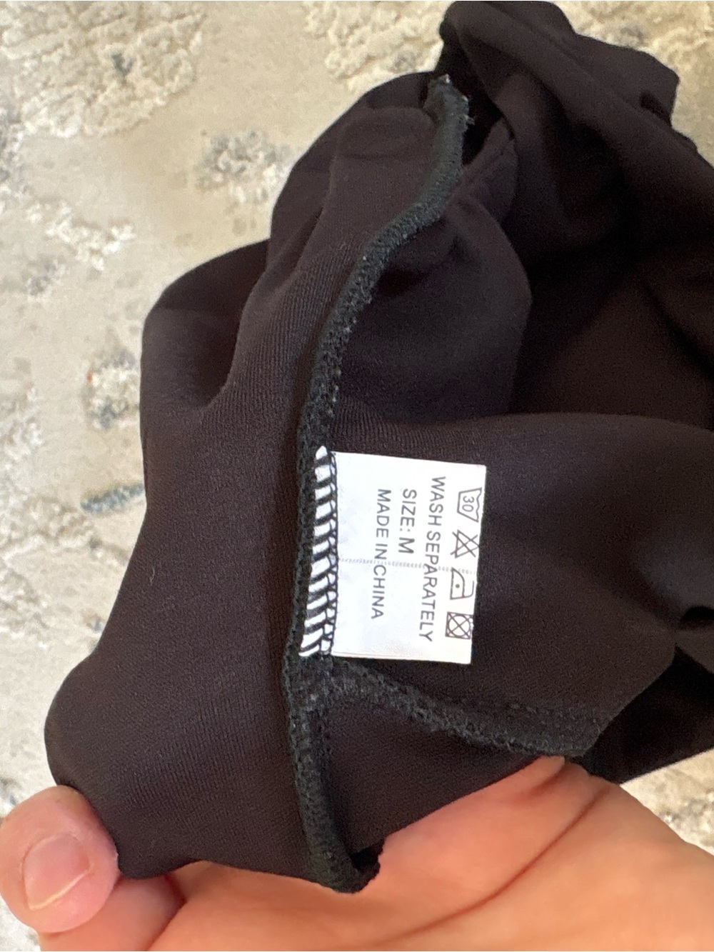 One-Shoulder Black Crop Top with Side Tie - Picture 2 of 3